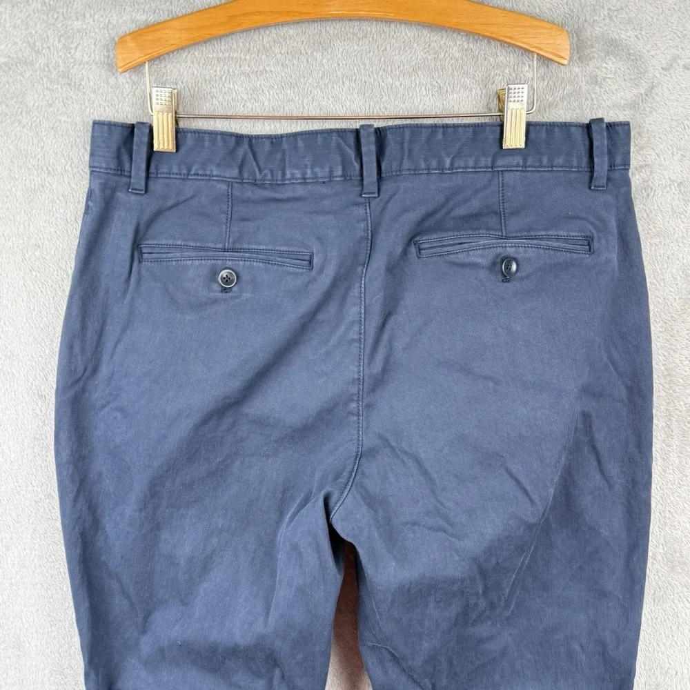 Banana Republic Aiden Pants Mens 34x30 Navy‎ Blue Chino Flat Front Cotton Office